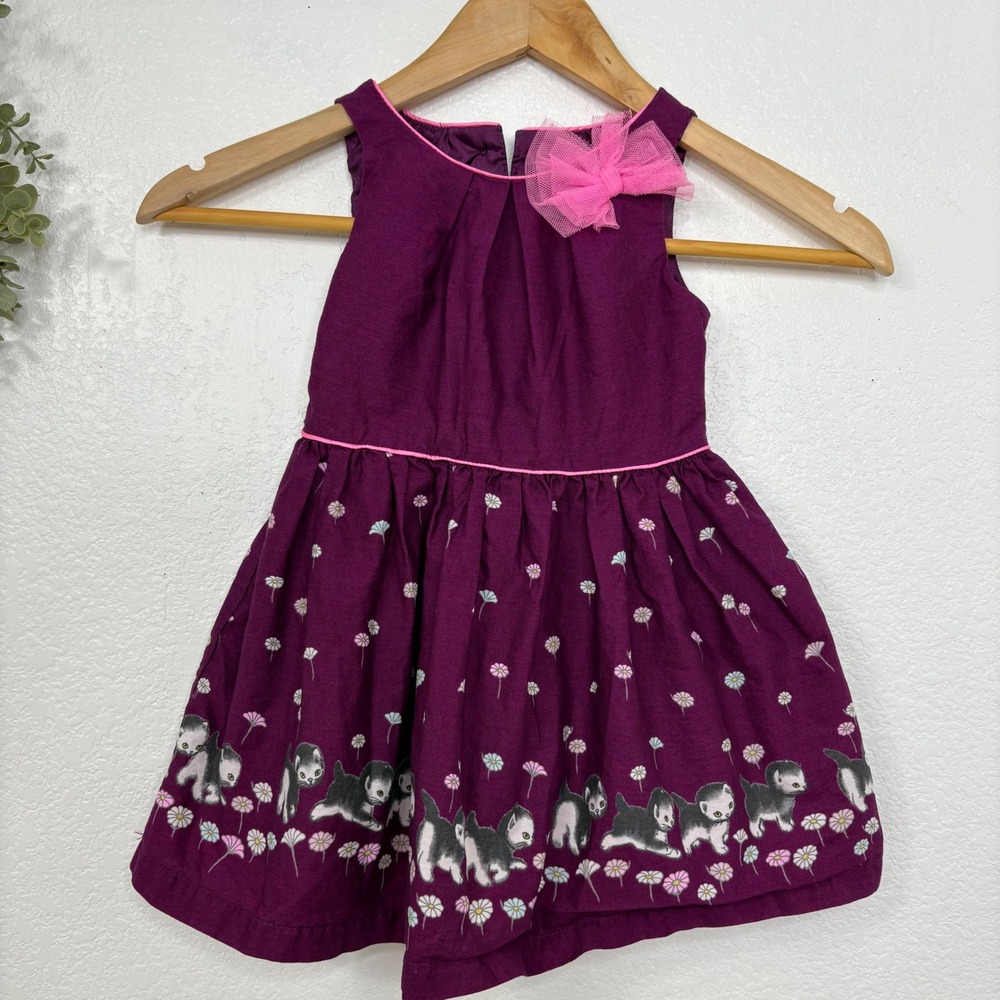 Little Golden Book Moments Girls‎ Purple Kitten Print Dress 2T Toddler